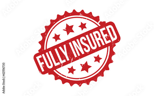 Fully Insured rubber grunge stamp seal vector