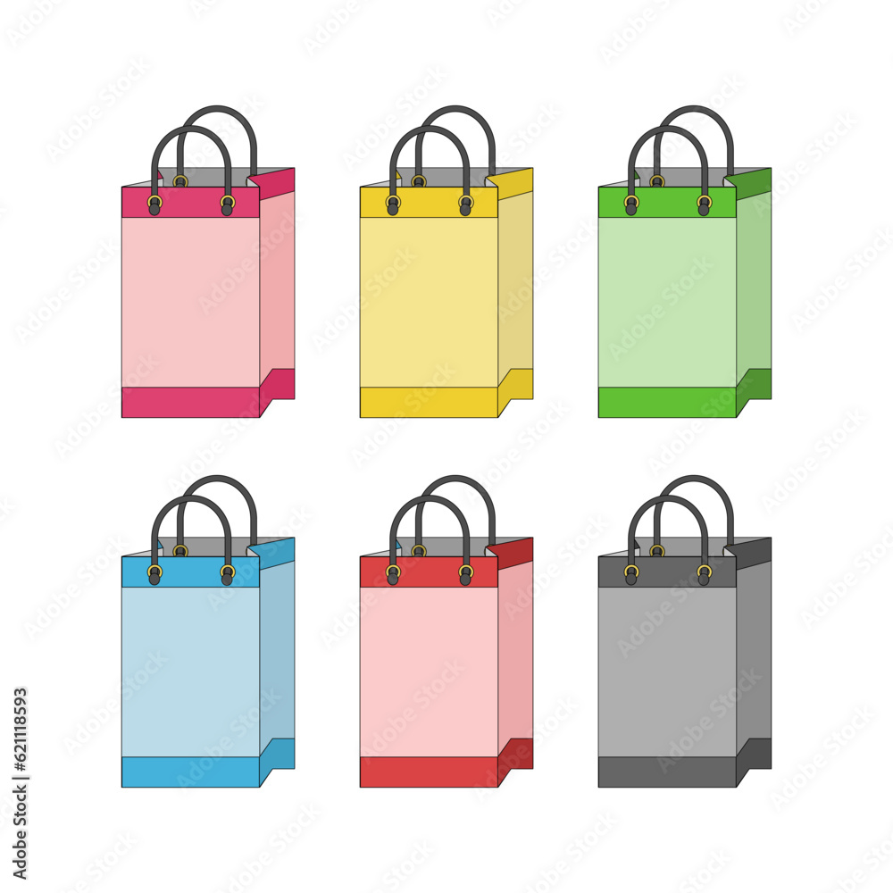 vector design with paper bag concept of various colors vector design with paper bag concept of various colors