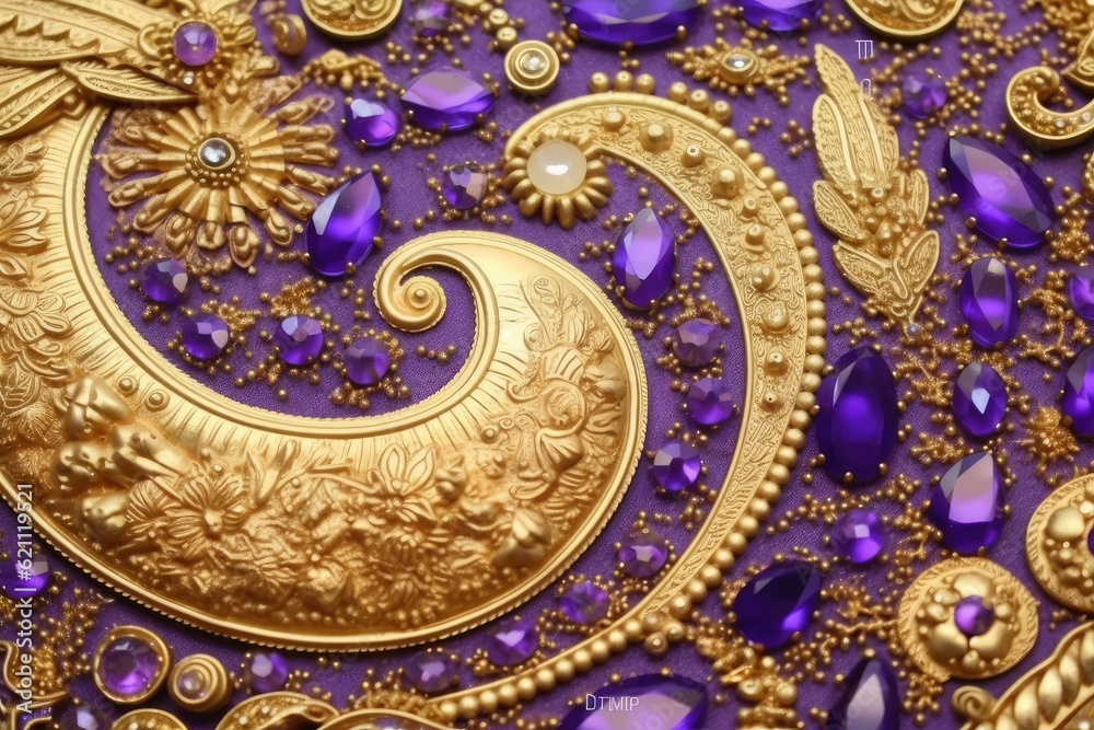 The purple swirl design is stunning. paintings in the Eastern style are wonderful. style that is new. These amazing pieces of art are decorated with vibrant colors and golden glitter. outstanding