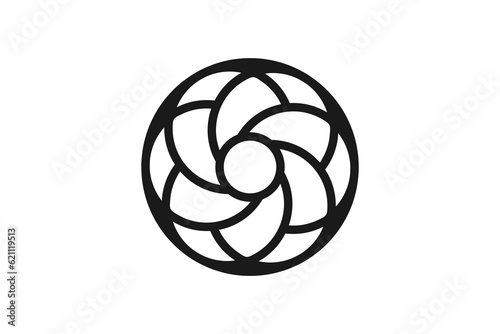 Mandala leaf flower logo design icon symbol beauty wellness spa yoga studio