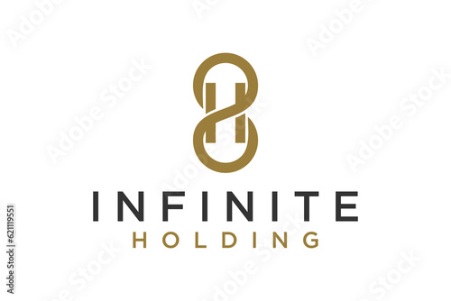Infinite H 8 letter logo design icon symbol business consulting