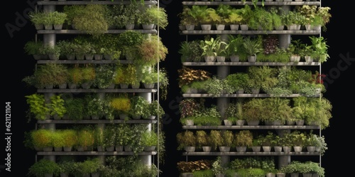 Image of vertical gardening. made using generative AI tools