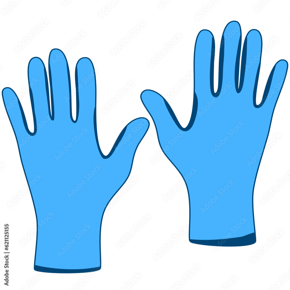 Fototapeta premium outline medical gloves, sterile rubber gloves for decoration hospital, medication elements 