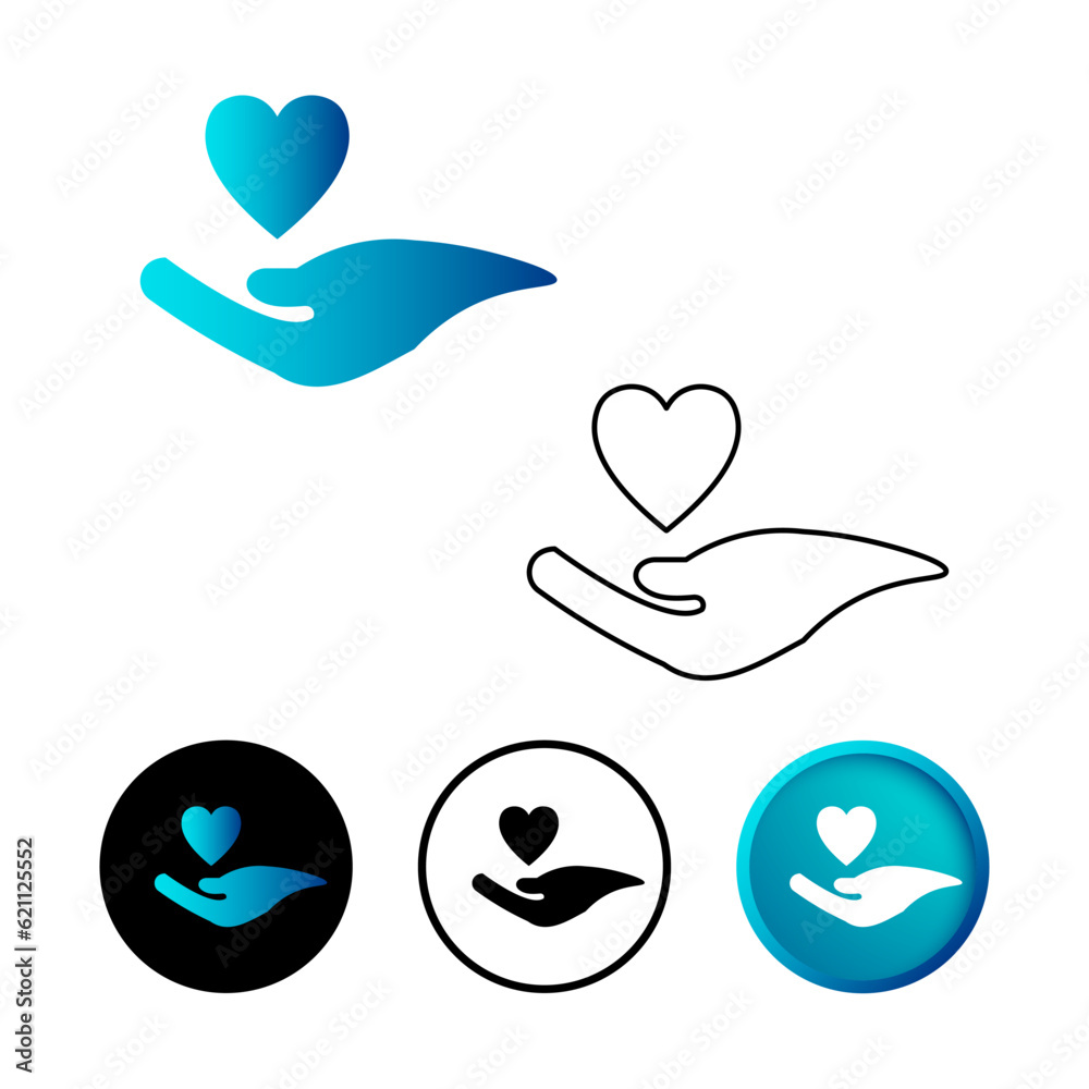 Abstract Hand Holding Heart Icon Illustration Abstract Hand Holding Heart Icon Illustration