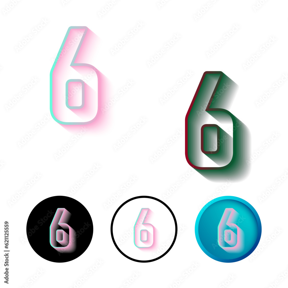Abstract Number 6 Icon Illustration Abstract Number 6 Icon Illustration