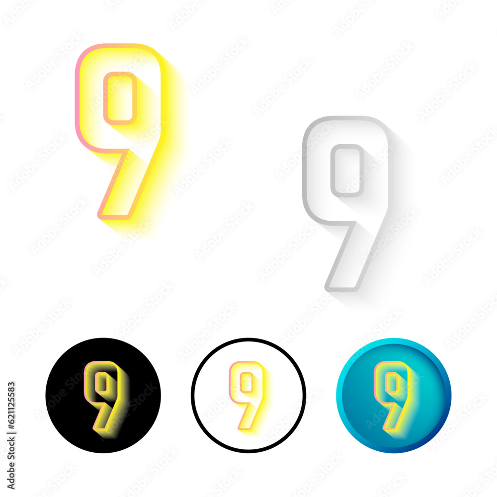 Abstract Number 9 Icon Illustration Abstract Number 9 Icon Illustration