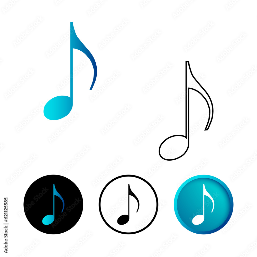 Abstract Music Note Icon Illustration Abstract Music Note Icon Illustration