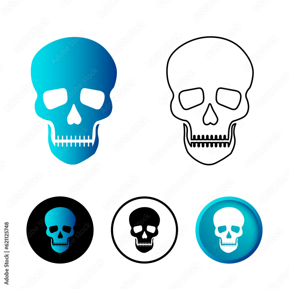 Abstract Skull Icon Illustration