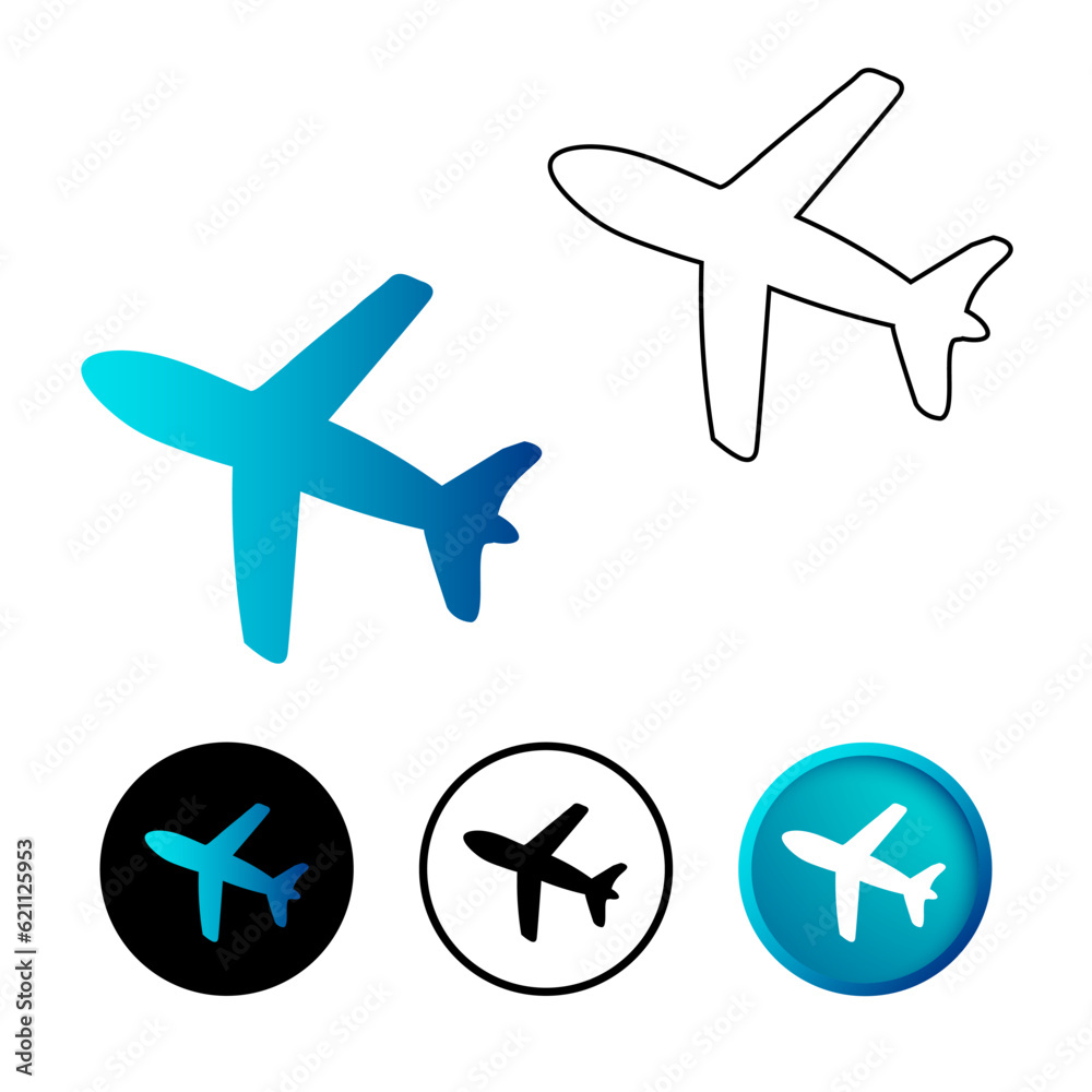 Abstract Flying Plane Icon Illustration Abstract Flying Plane Icon Illustration