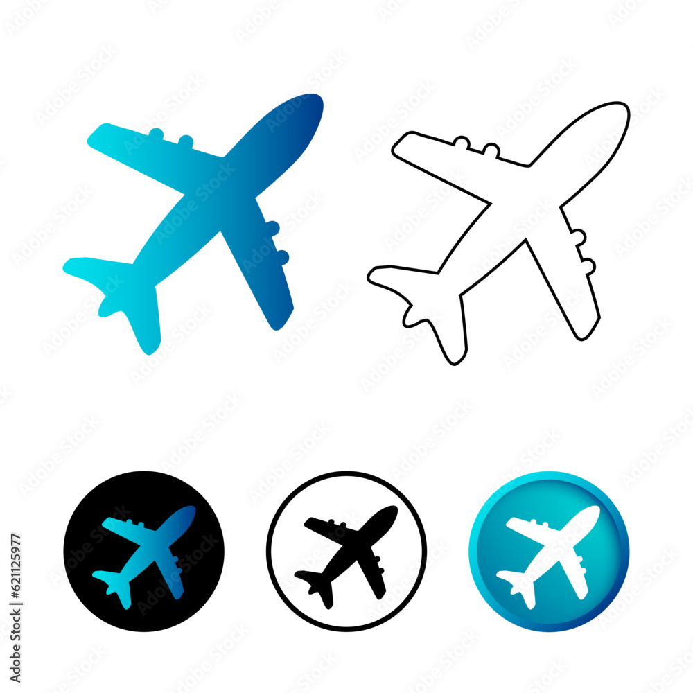 Abstract Modern Plane Icon Illustration