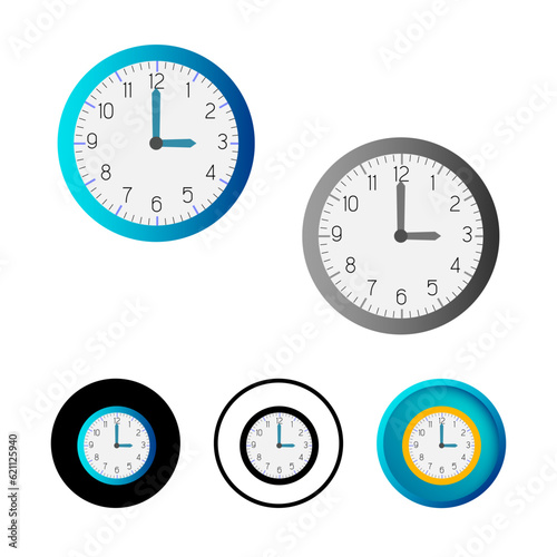 Abstract Clock Icon Illustration