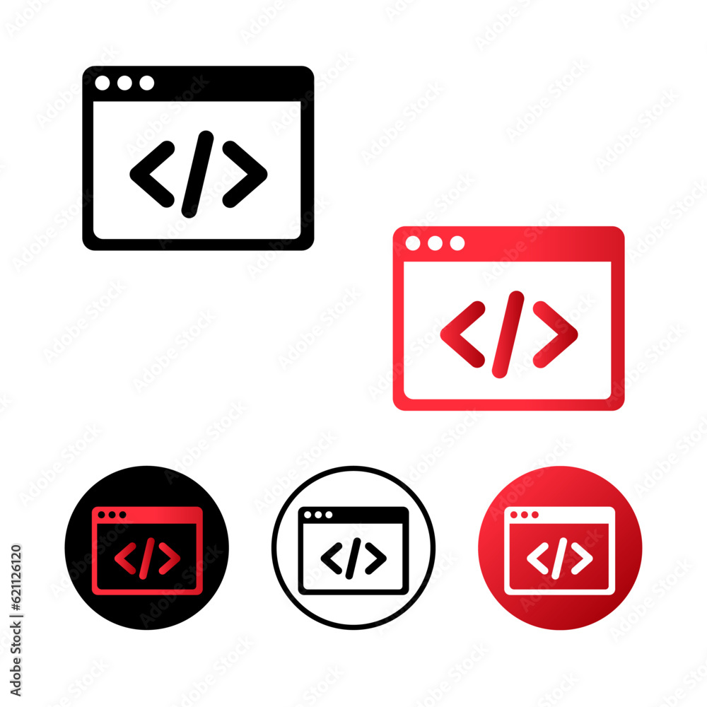Abstract Coding Icon Illustration