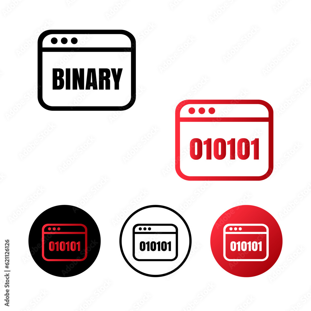 Binary Code Icon Illustration Binary Code Icon Illustration