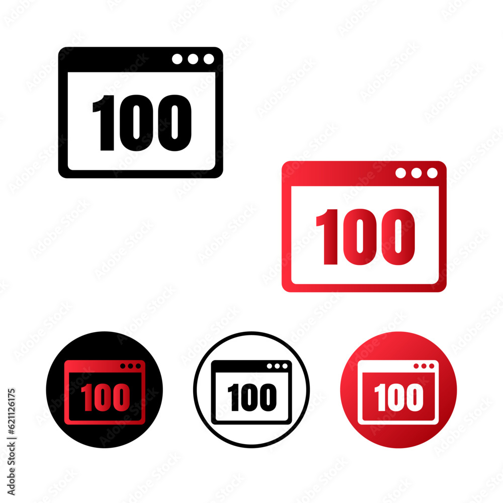 Browser Status 100 Icon Illustration Browser Status 100 Icon Illustration