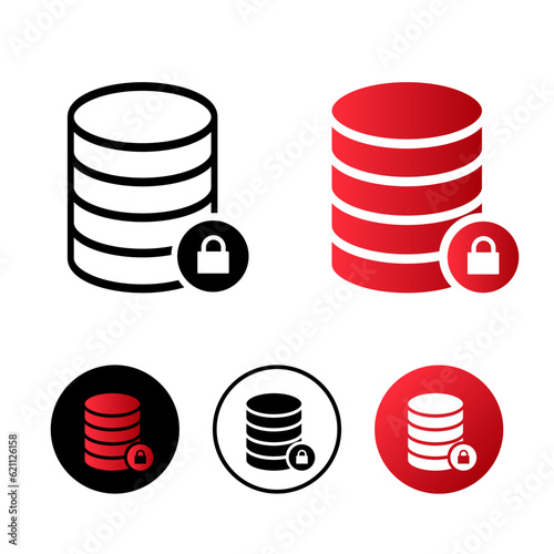 Database Lock Icon Illustration