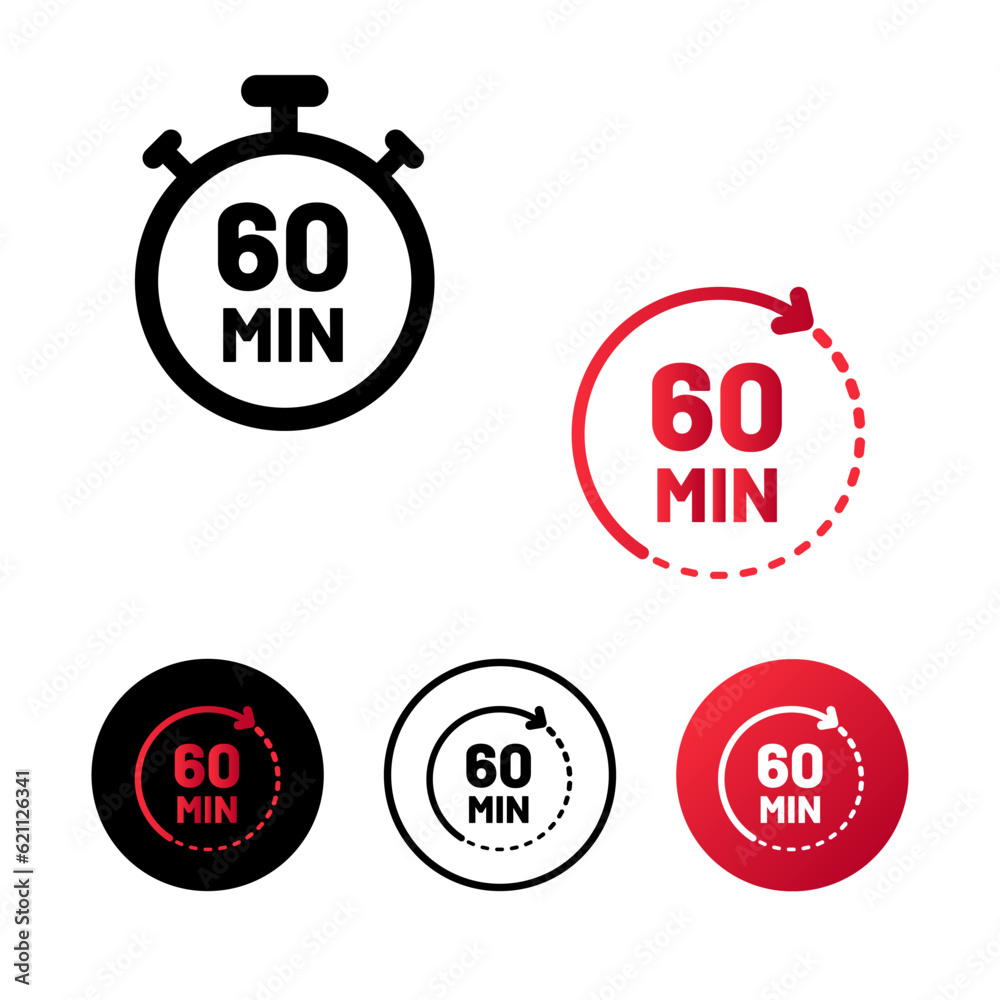Abstract 60 Minutes Icon Illustration Abstract 60 Minutes Icon Illustration