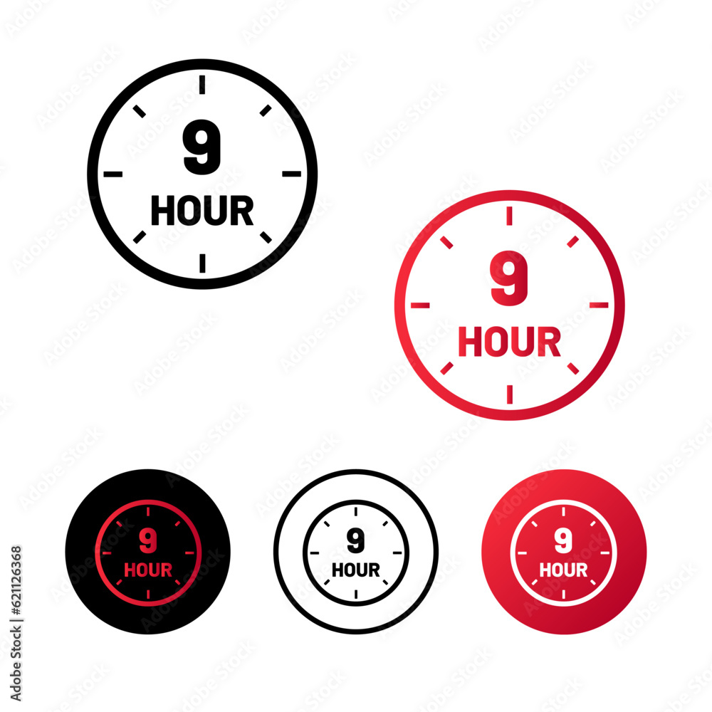 Abstract 9 Hour Icon Illustration Abstract 9 Hour Icon Illustration