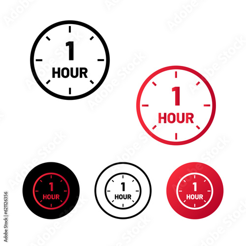Abstract 1 Hour Icon Illustration