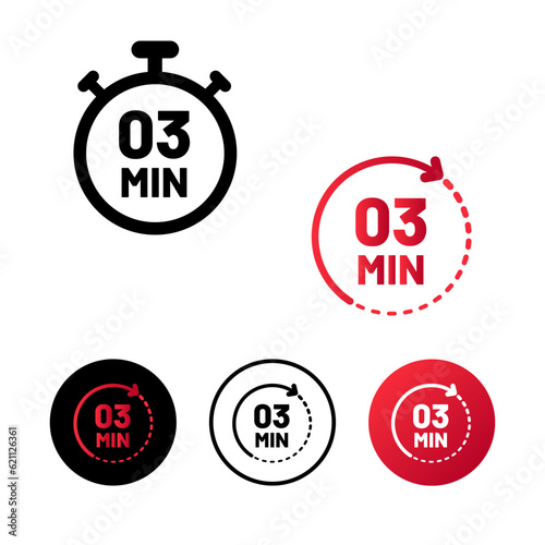 Abstract 3 Minutes Icon Illustration