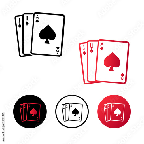 Abstract Poker Cards Icon Illustration