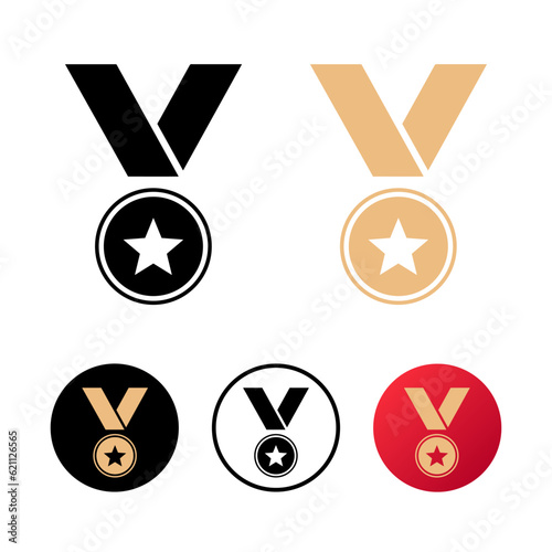 Abstract Bronze Medal Icon Illustration