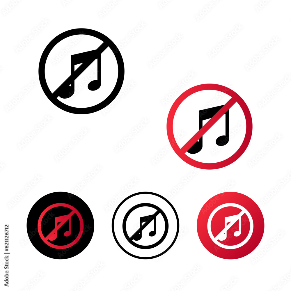 Abstract No Music Icon Illustration Abstract No Music Icon Illustration