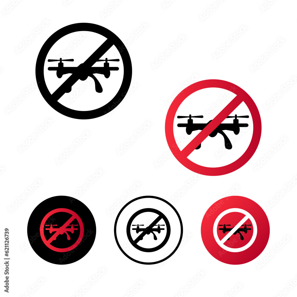 Abstract No Drone Icon Illustration Abstract No Drone Icon Illustration