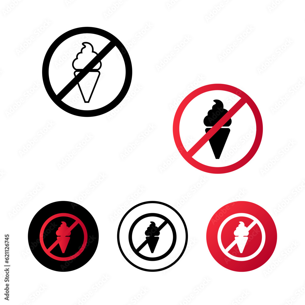 Abstract No Ice Cream Icon Illustration Abstract No Ice Cream Icon Illustration