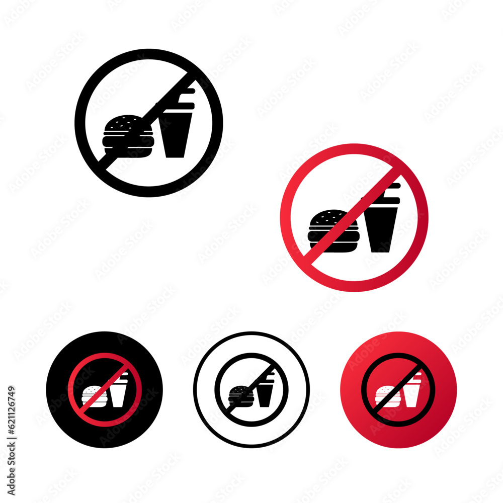 Abstract No Fast Food Icon Illustration Abstract No Fast Food Icon Illustration