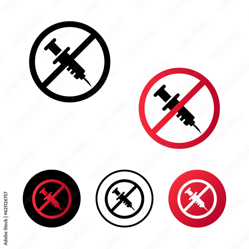 Abstract No Injection Icon Illustration Abstract No Injection Icon Illustration