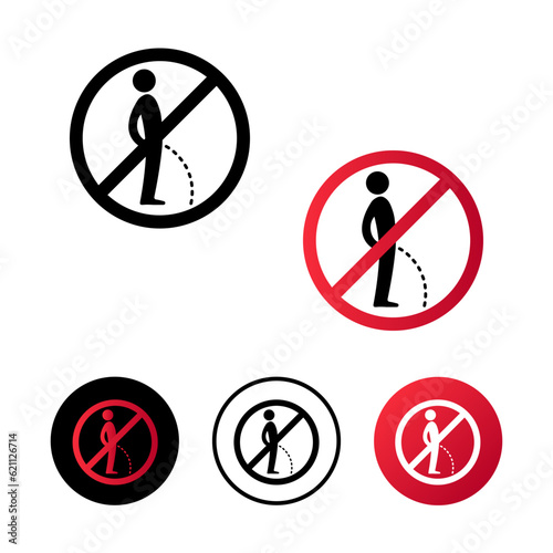 Abstract No Peeing Icon Illustration