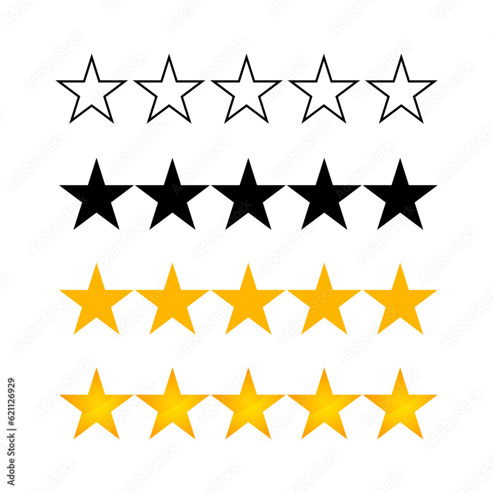 Abstract 5 Stars Review Icon Illustration Abstract 5 Stars Review Icon Illustration