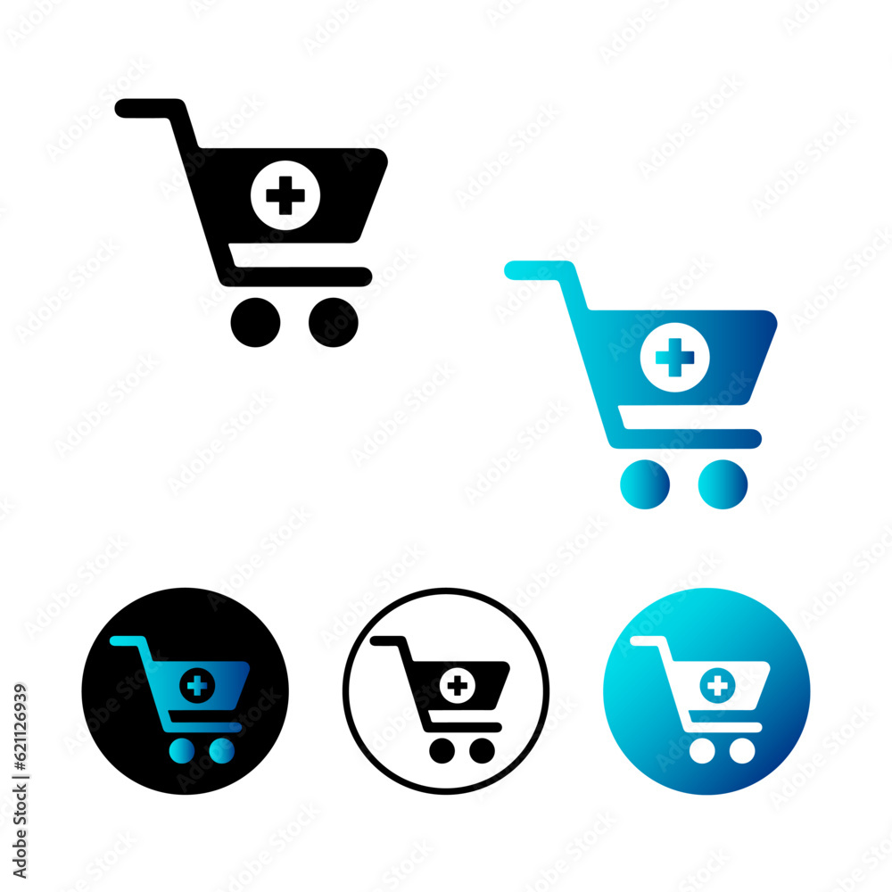 Abstract Cart Plus Icon Illustration Abstract Cart Plus Icon Illustration