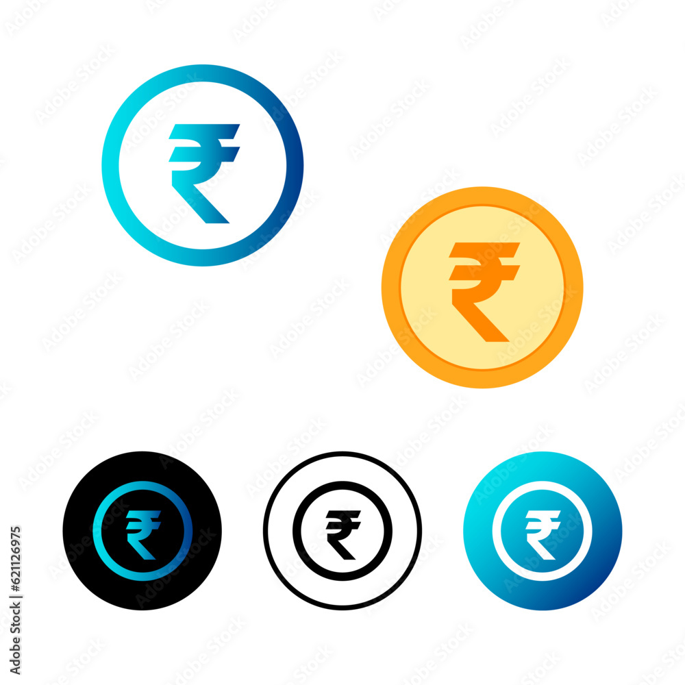 Abstract Indian Rupee Currency Icon Illustration Abstract Indian Rupee Currency Icon Illustration