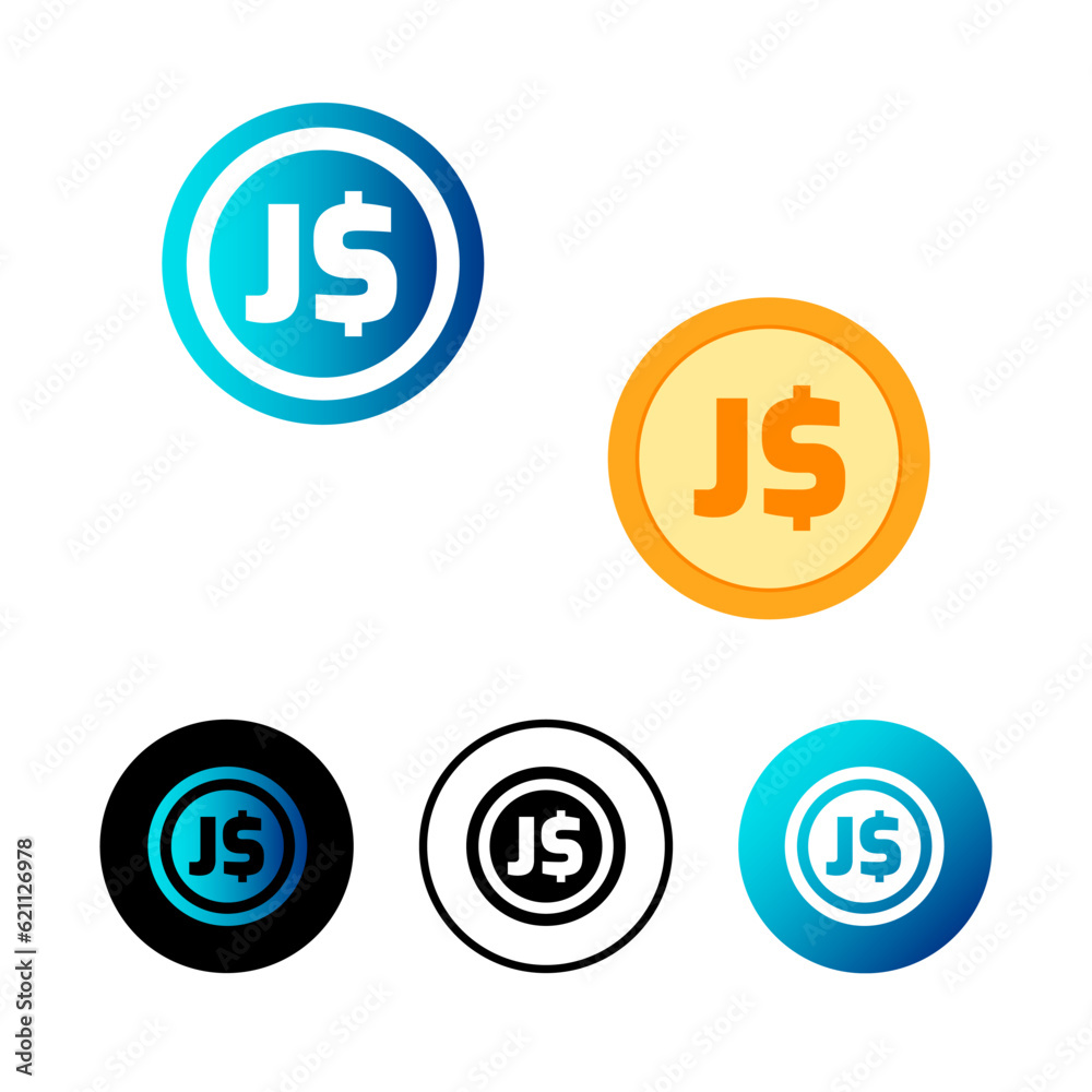 Abstract Jamaican Dollar Currency Icon Illustration Abstract Jamaican Dollar Currency Icon Illustration