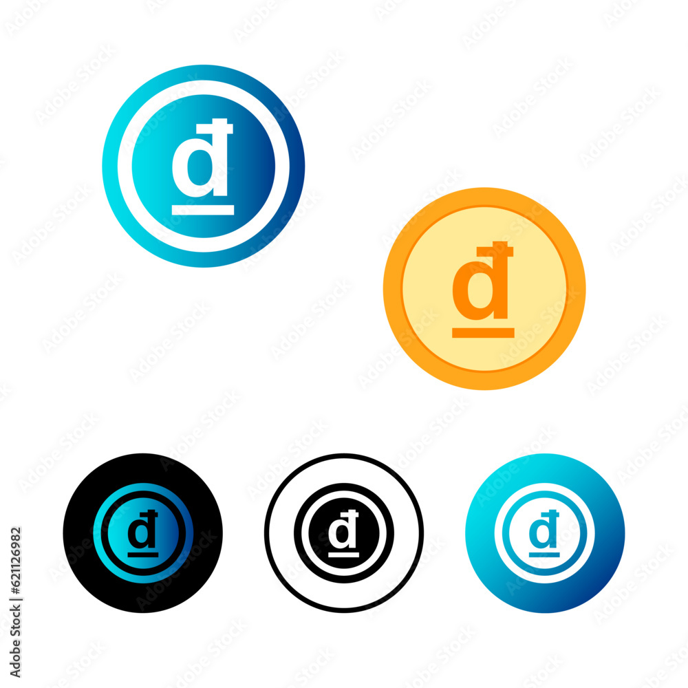 Abstract Dong Currency Icon Illustration Abstract Dong Currency Icon Illustration