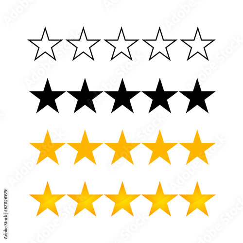 Abstract 5 Stars Review Icon Illustration