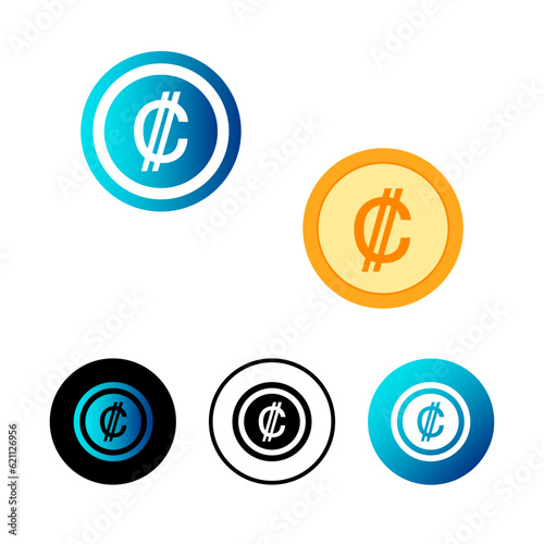 Abstract Colon Currency Icon Illustration