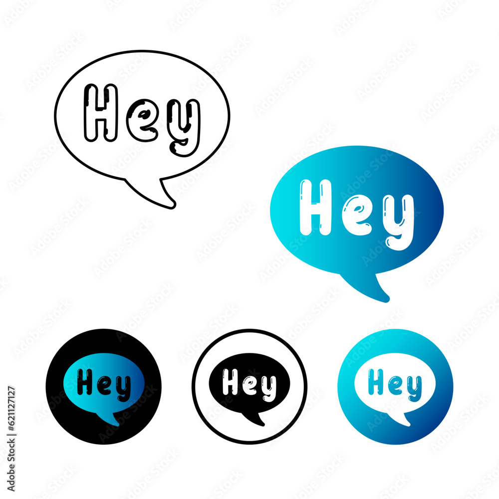 Abstract Hey Message Icon Illustration Abstract Hey Message Icon Illustration