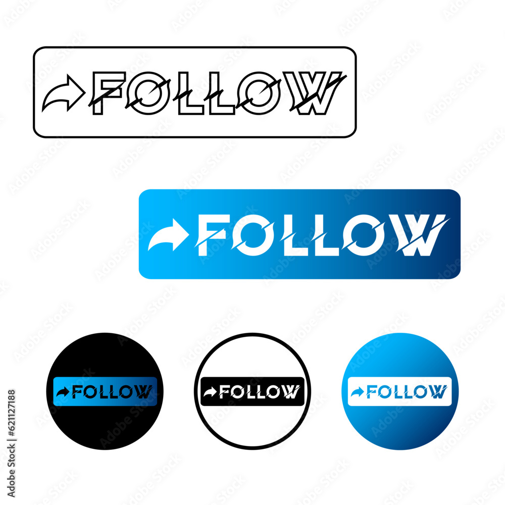Abstract Follow Icon Illustration Abstract Follow Icon Illustration