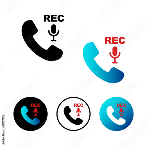 Abstract Call Record Icon Illustration