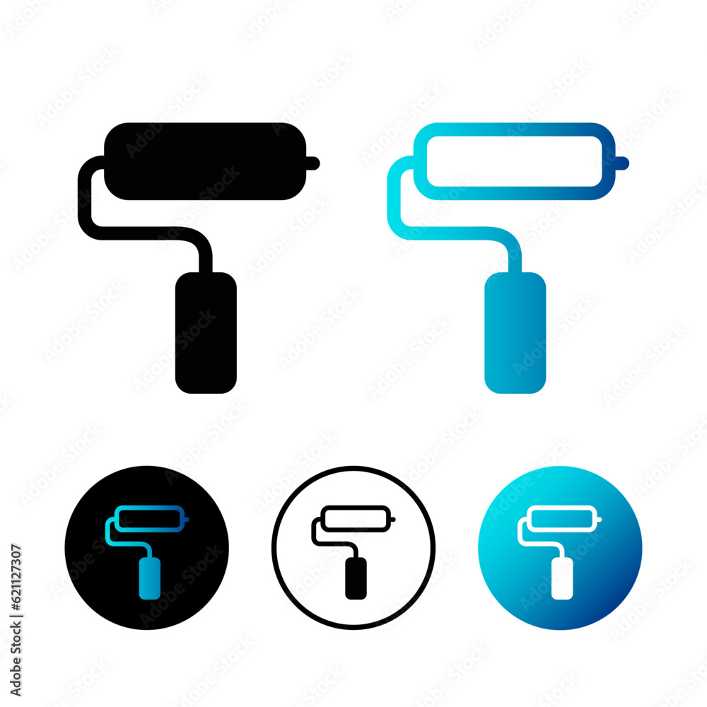 Abstract Paint Roller Icon Illustration Abstract Paint Roller Icon Illustration