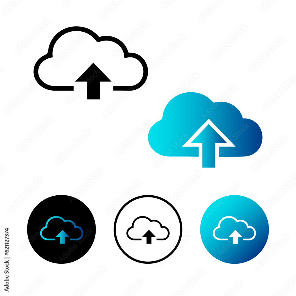 Abstract Cloud Data Upload Icon Illustration Abstract Cloud Data Upload Icon Illustration