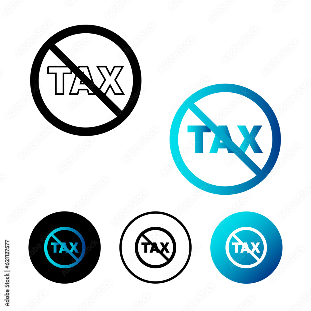 Abstract No Tax Icon Illustration Abstract No Tax Icon Illustration