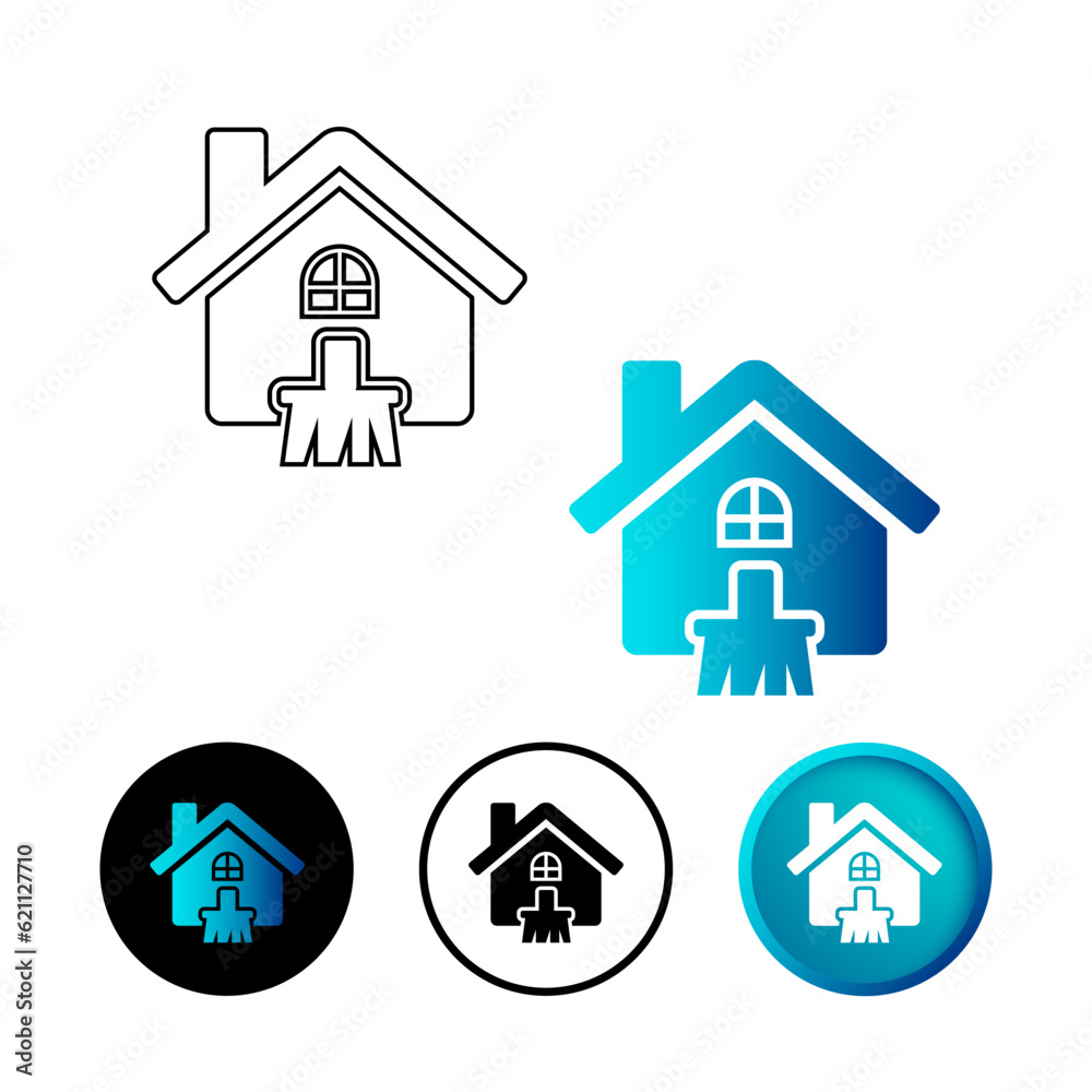 Abstract House Paint Icon Illustration