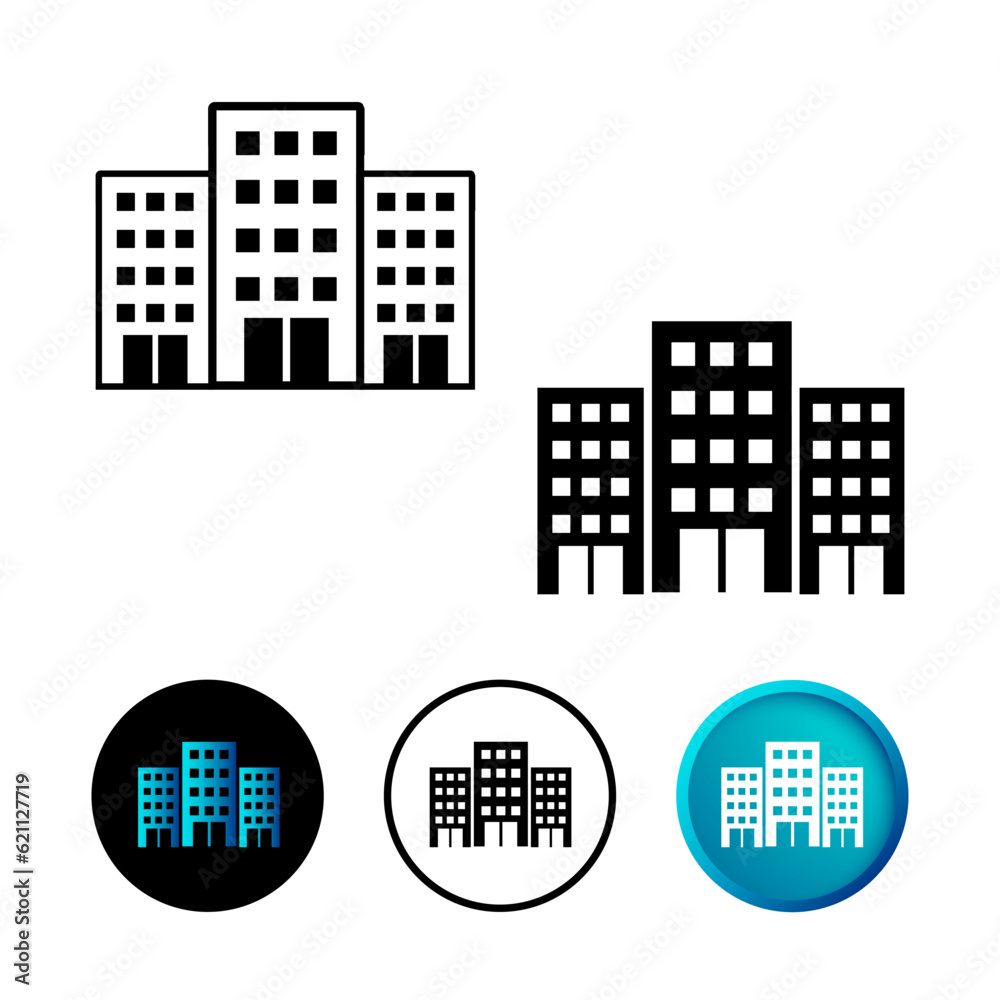 Abstract Residential Apartments Icon Illustration