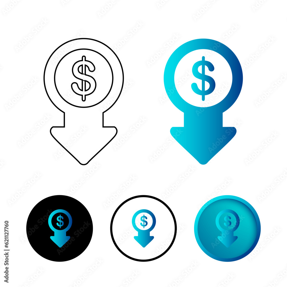 Abstract Cost Reduction Icon Illustration Abstract Cost Reduction Icon Illustration