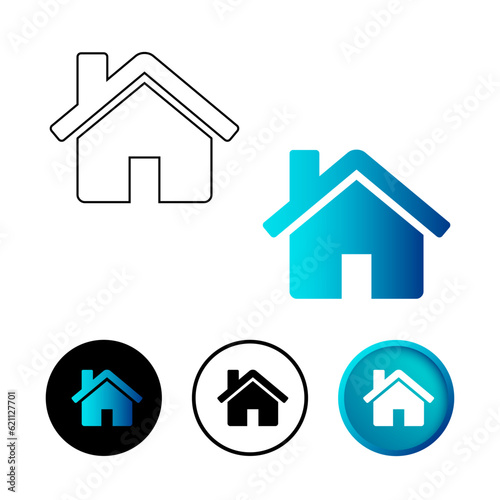 Abstract Home Architecture Icon Illustration