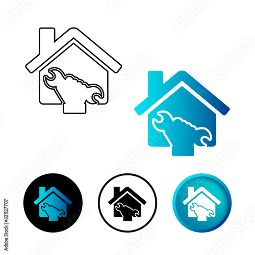 Abstract Home Improvement Icon Illustration