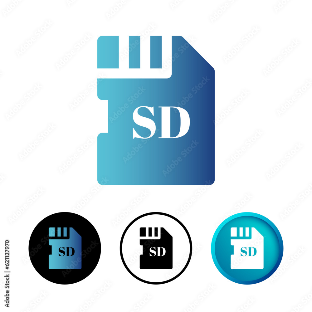Abstract Micro SD Card Icon Set Abstract Micro SD Card Icon Set
